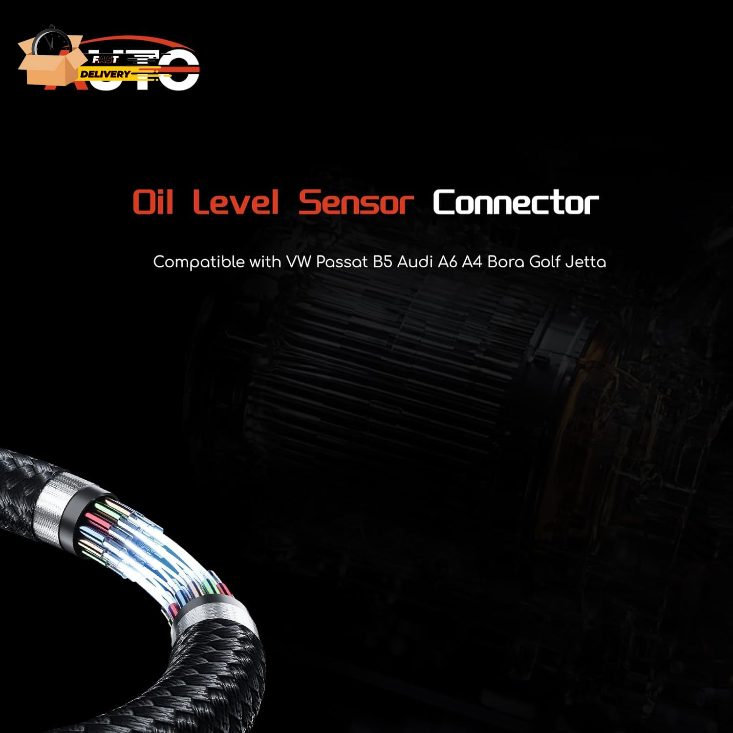 Oil Level Sensor Connector 3 Pin Wiring Harness Compatible with VW Passat B5 Au