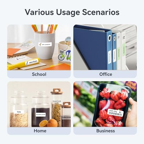 D110 Upgraded Version Mini Label Maker Machine with White Printer + 1 Tape