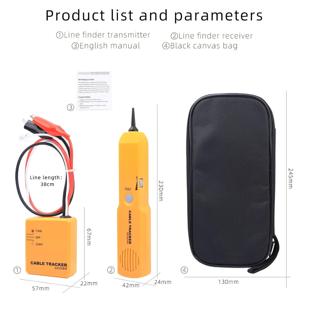 Yellow Cable Finder Tone Generator Probe Tracer Wire Tracker Cable Circuit Teste