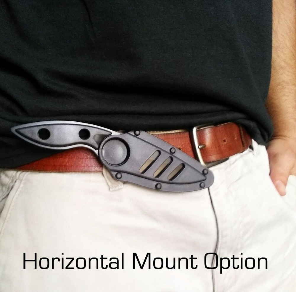 Horizontal Mount Concealed Carry Sheath Fixed Blade Knife Finger Hole FAST SHIP