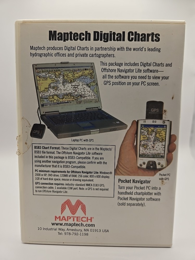 Maptech U.S. Boating Charts GPS Software DVD with BSB3 For Windows Version 3.0