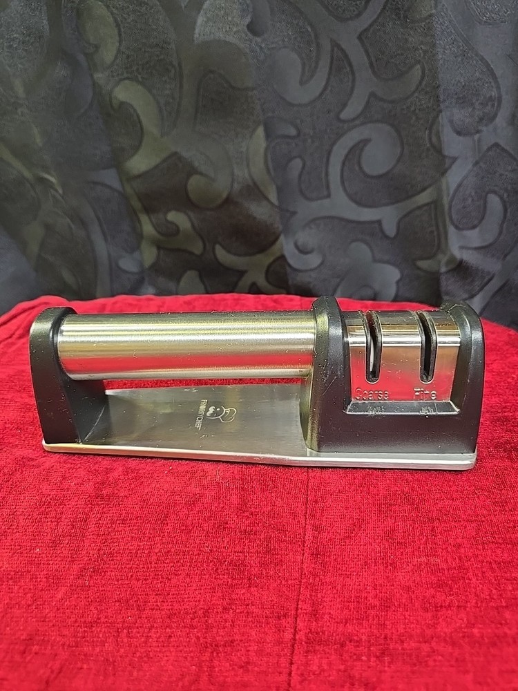 Stainless Priority Chef Knife Sharpener 2 Stage Fine Coarse 8"L