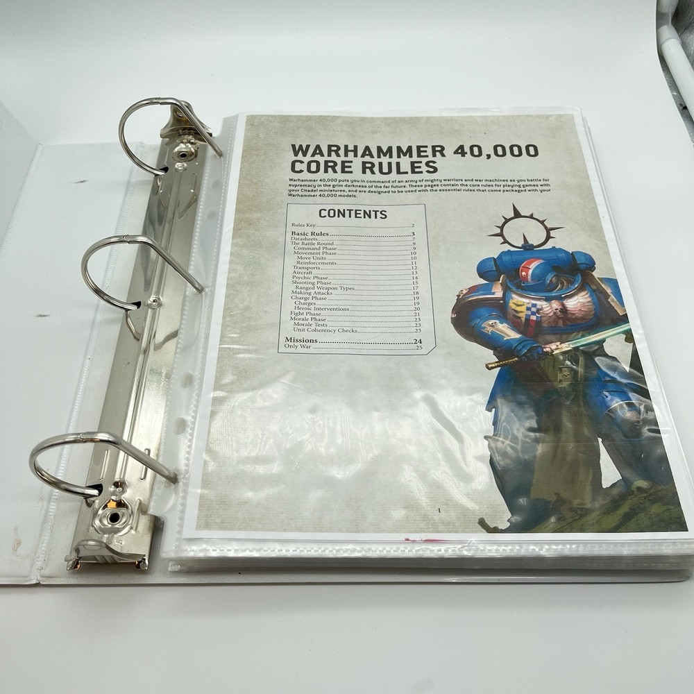 Warhammer 40k Plague Marines Codex and Core Rules in Binder