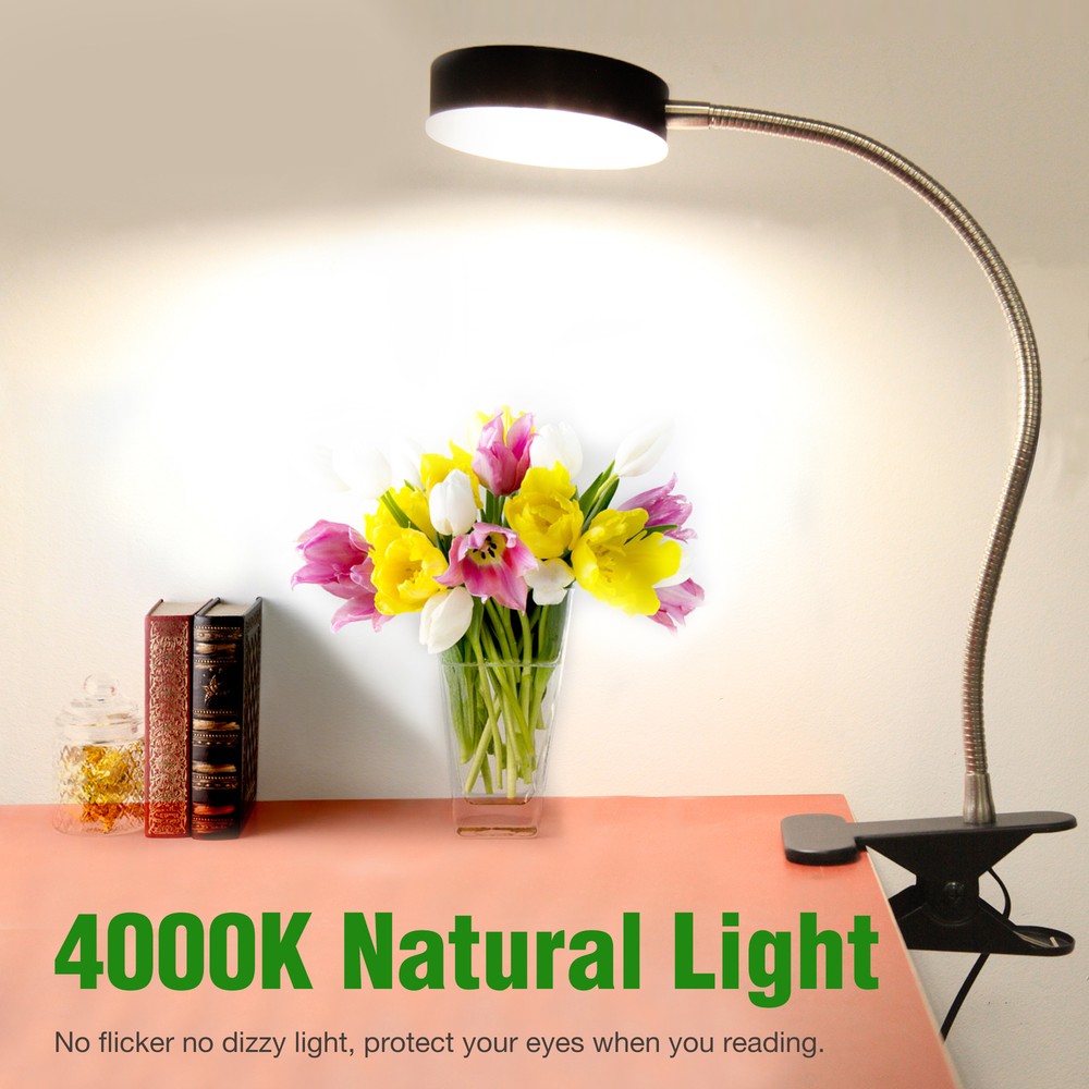 Desk Lamp LED Flexible Arm Eye-Caring Clip On Table Study Reading Light Night