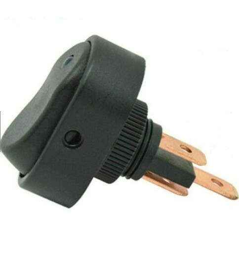 10pc Rocker Button Switch Green Light For Car Automatic ON/OFF With Black Body