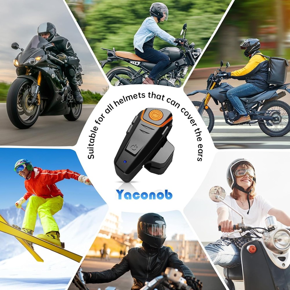 Helmet Bluetooth Headset Bt-S2ns, 1000m Communication 1 Pack, Black