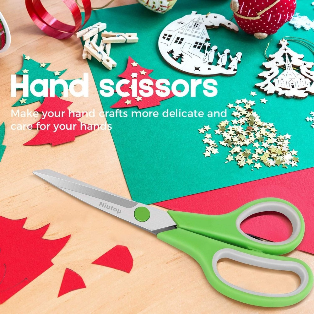 Scissors Bulk Set of 5-Pack, 8" Multipurpose Sharp Sewing Craft Fabric Scisso...