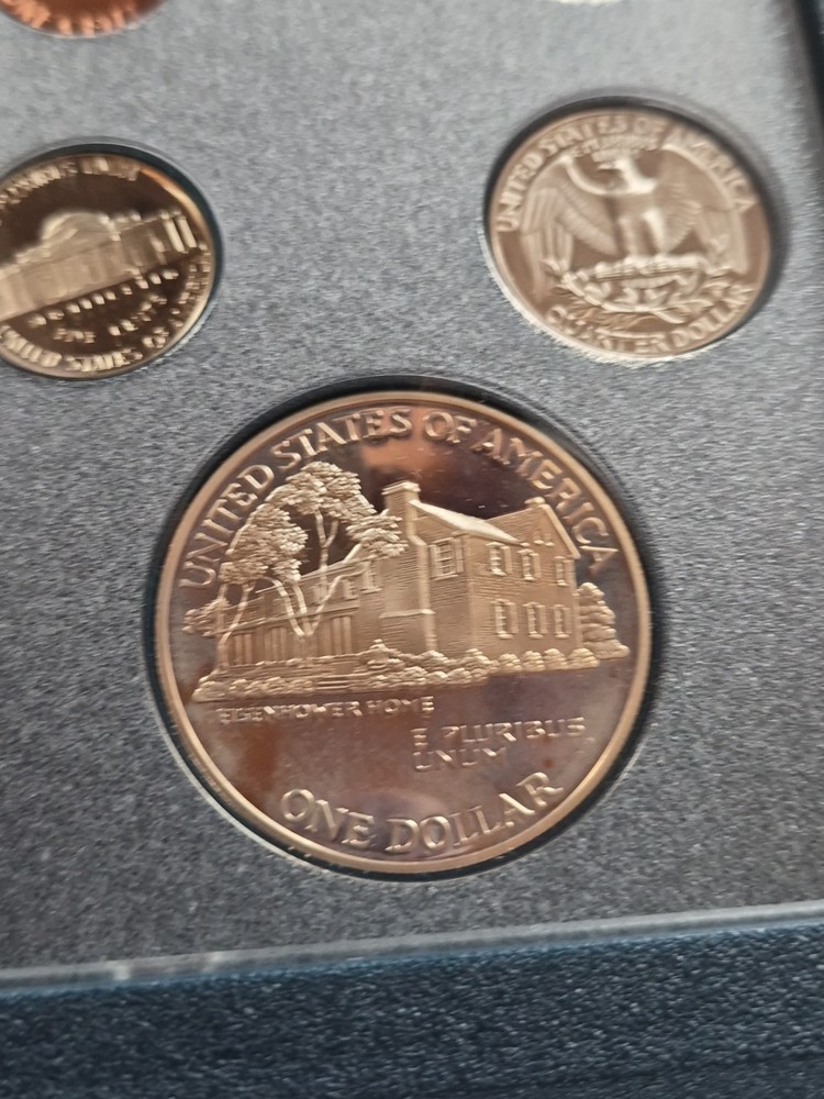1990 U.S. Mint Prestige Proof Set with Eisenhower Centennial Silver Dollar