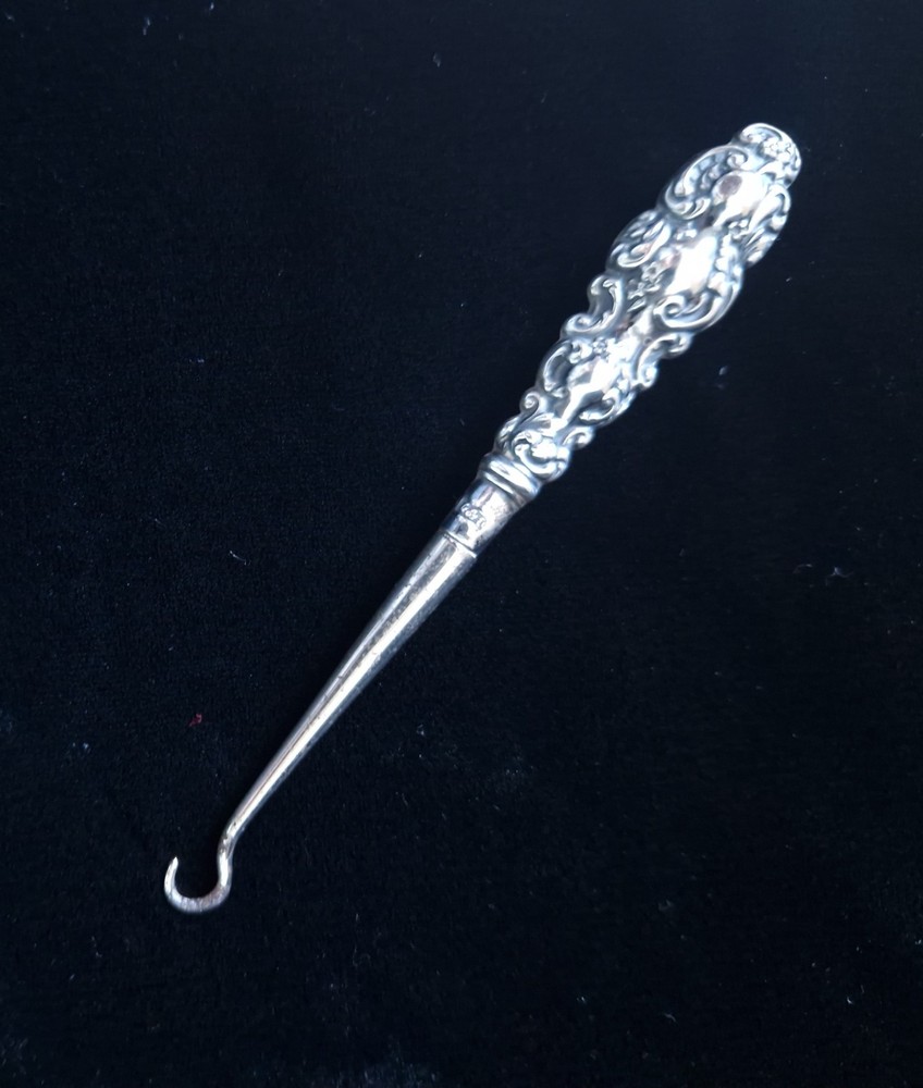 Antique Sterling Silver Button Puller Full Hallmarks Sheffield C1892