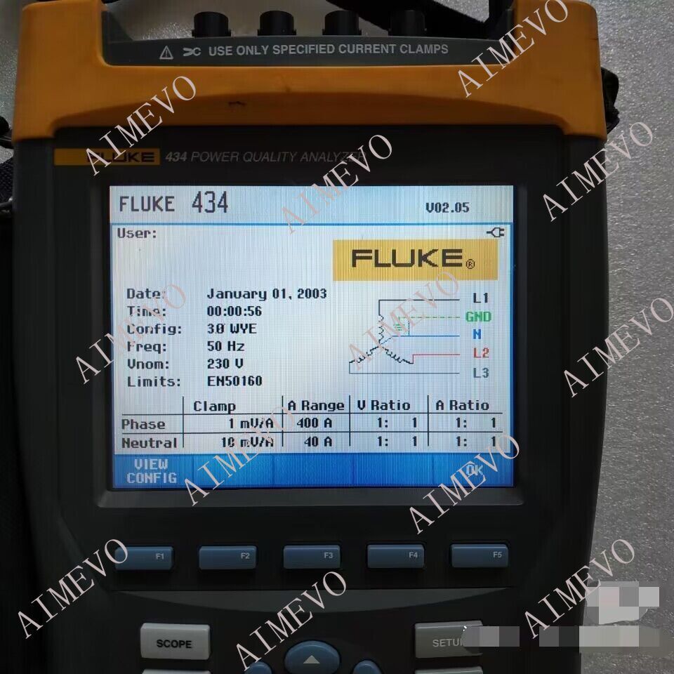 Fluke 434 Three Phase Power Quality Analyzer Meter Without accessories