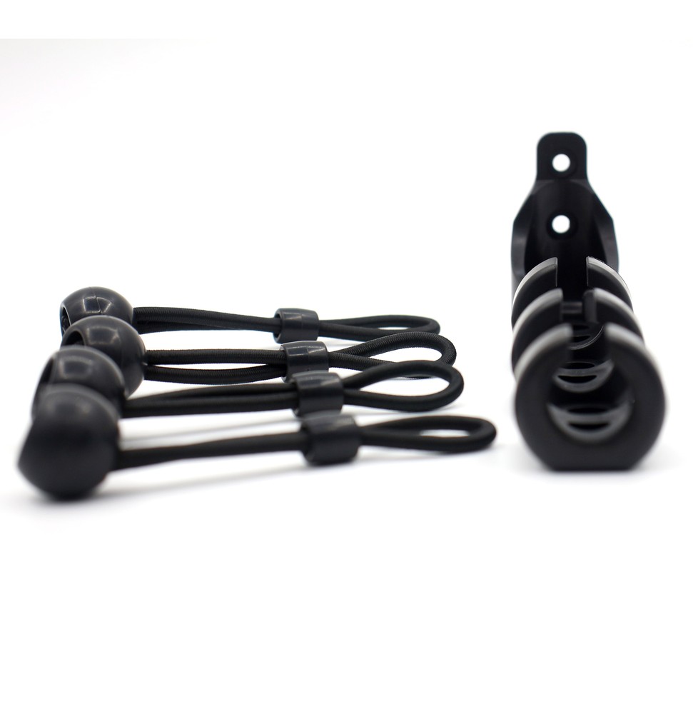 2 pack Exterior roller shade bungee tie downs with Circle receiver bungee cords