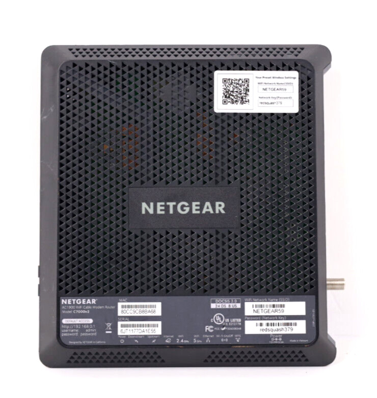 NETGEAR C7000 Nighthawk Modem WiFi Router Combo o702