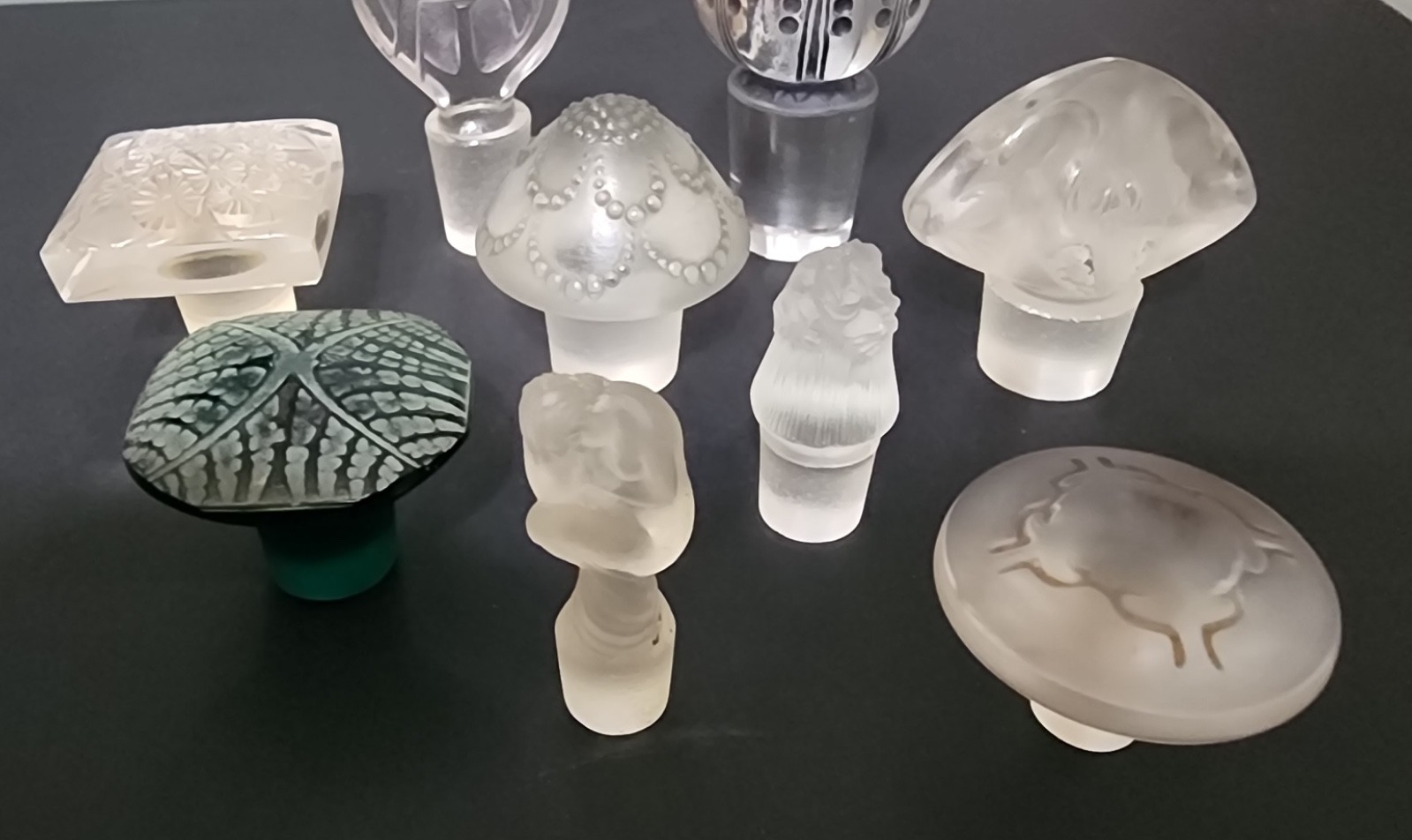 R.Lalique Glass Perfume Bottle Stoppers Collection