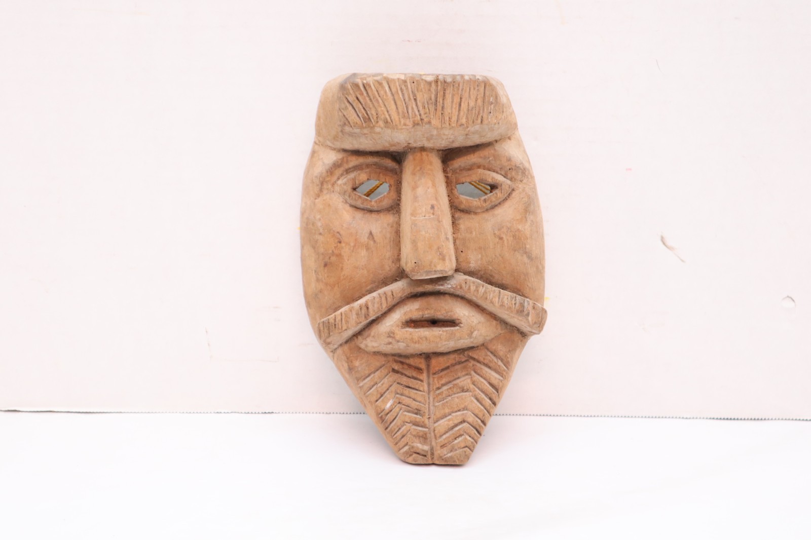 ATQ Guatemalan folks art Hand Carving Wood Mask Mayan Conquest Dancing Mask 8.75