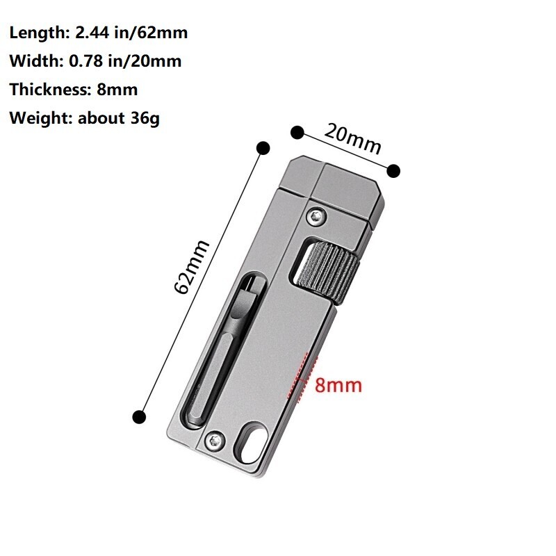 EDC Titanium Adjustable Wrench Screwdriver Pocket Multi Tools Portable Keychain