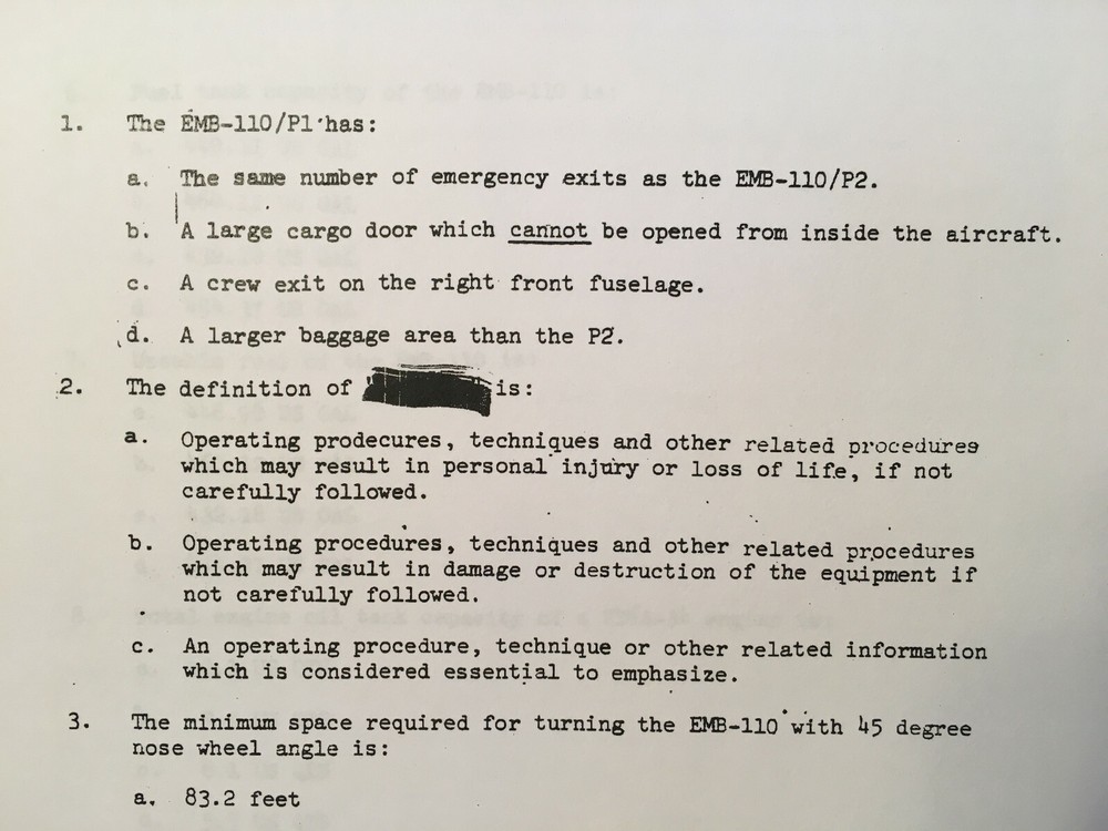 Embraer Bandeiaante EMB-110 Pilot's Operating Manual Study Guide