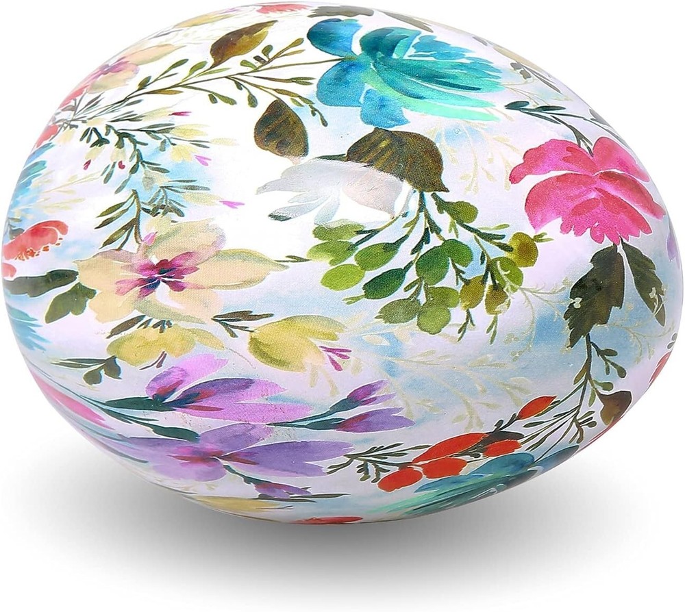 White Ceramic Decorative Easter Egg Tabletop Decoration, Freestanding Easter Egg