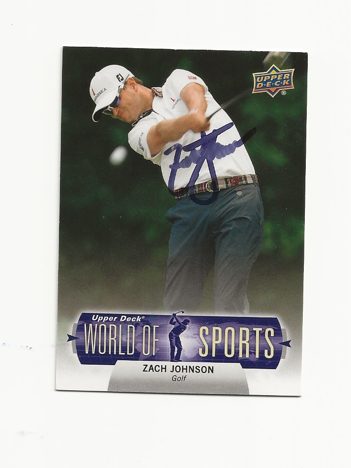 ZACH    JOHNSON     GOLF      AUTOGRAPHED    CARD