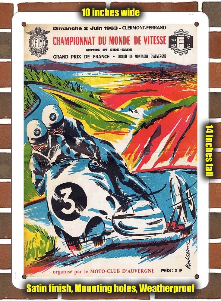 Metal Sign - 1963 Clermont-Ferrand Racing Program - 10x14 inches