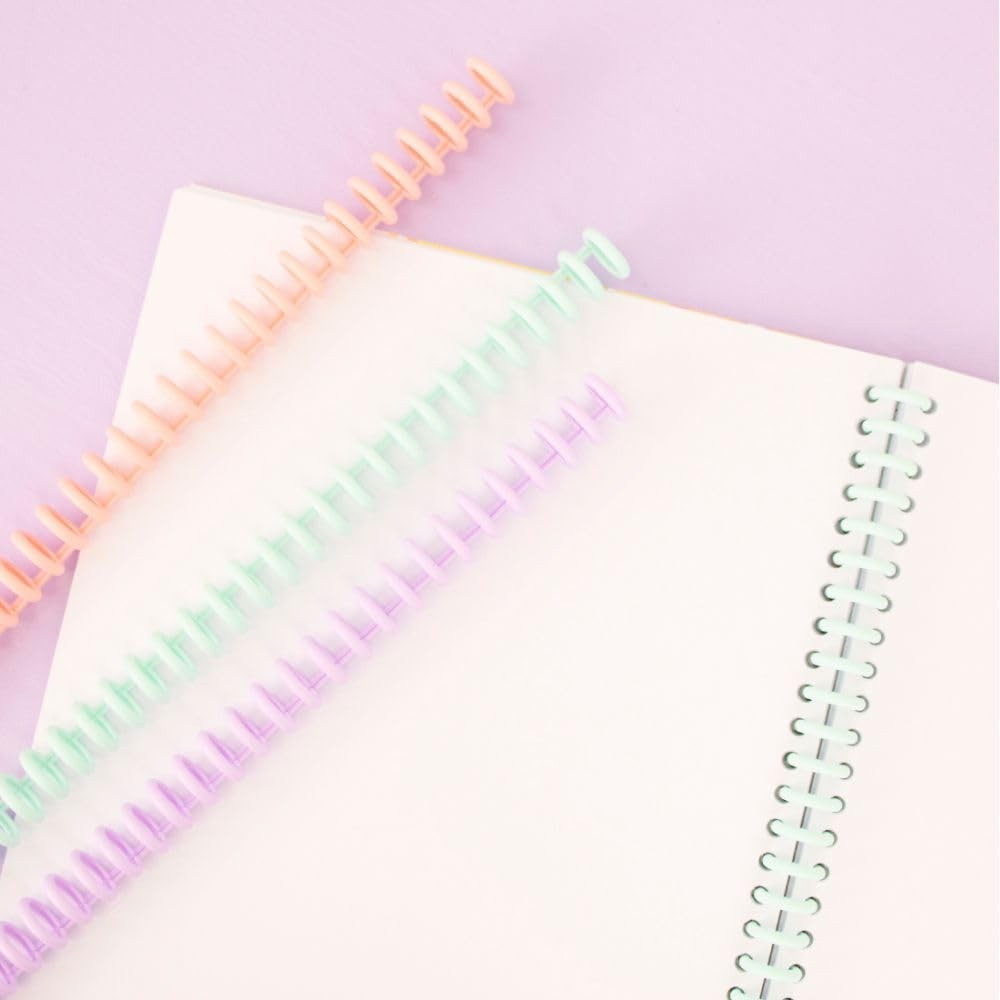 - Click Binding Spines 31 Pitch - Pastel Tones - Easy Zip Binding - Reusable,...