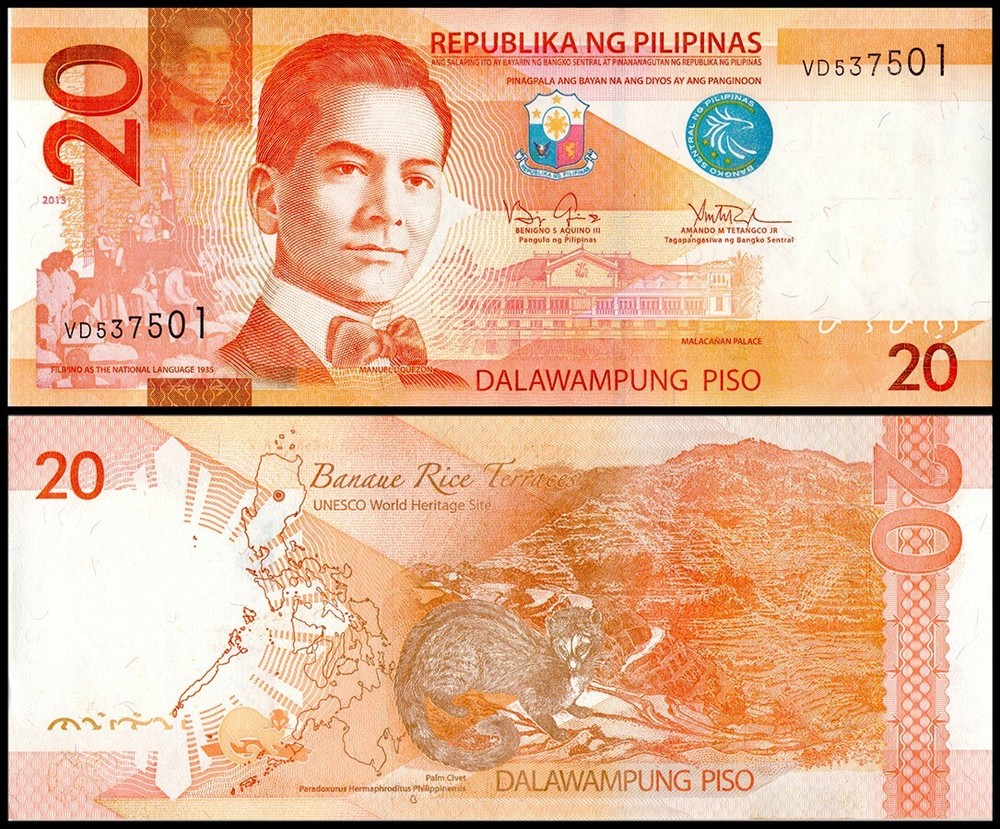 Philippines 20 Piso, 2013, P-206a.3, UNC