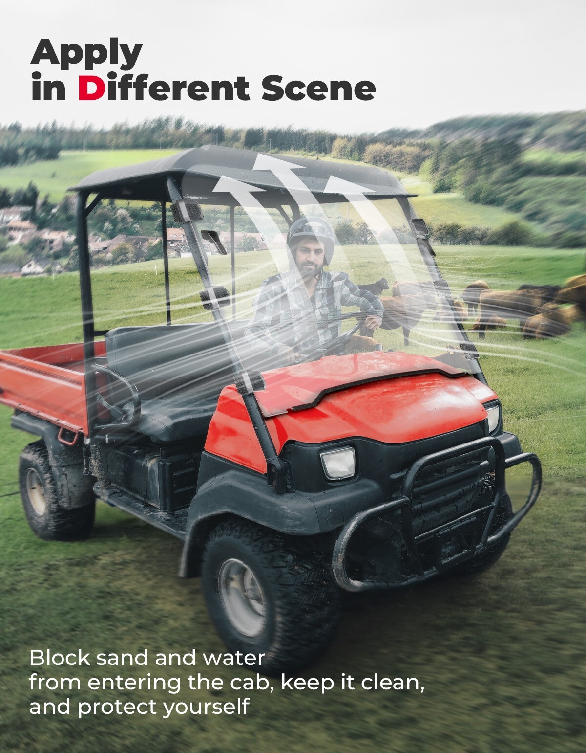 Front Folding Windshield For Kawasaki Mule 3000 2005-2013/ Mule 3010 2003-2009