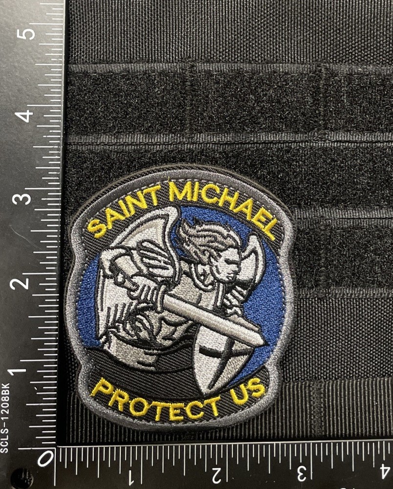Saint Michael Protect Us Tactical Patron Airborne Army Hook Loop Patch Color