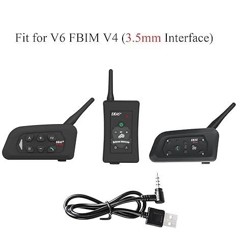 Charging Cables for V6, V4, FBIM 3.5mm Interface Helmet Intercom Referee Headset