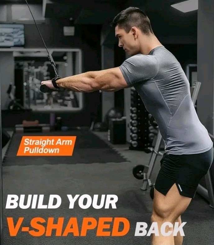 LAT Pull Down Bar Straight Bar 18" Cable Machine Attachmenet Exercise Pulldown