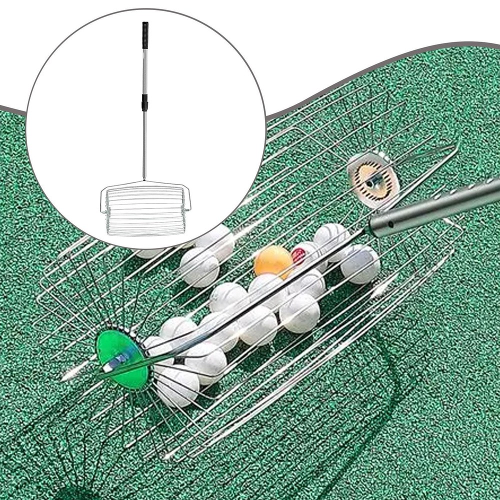 Tennis Ball Collector Quick Rolling Picker Retractable No Bending over Container