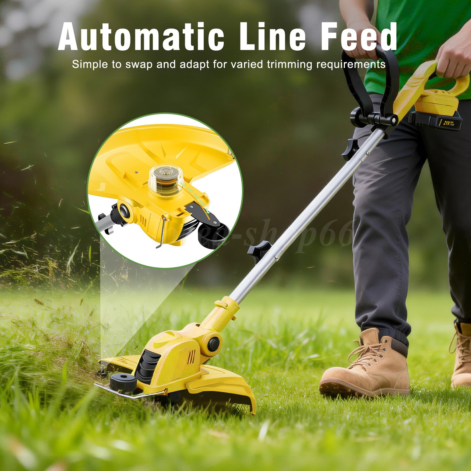 2-IN-1 Electric Cordless Grass String Trimmer Lawn Edger Weed Wacker Cutter USA