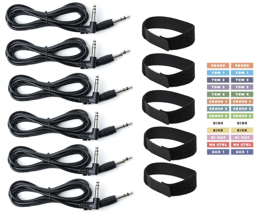 6 Cable Connection Kit for Zildjian E-VAULT / ALCHEM-E Drum Module - Gold/Bronze