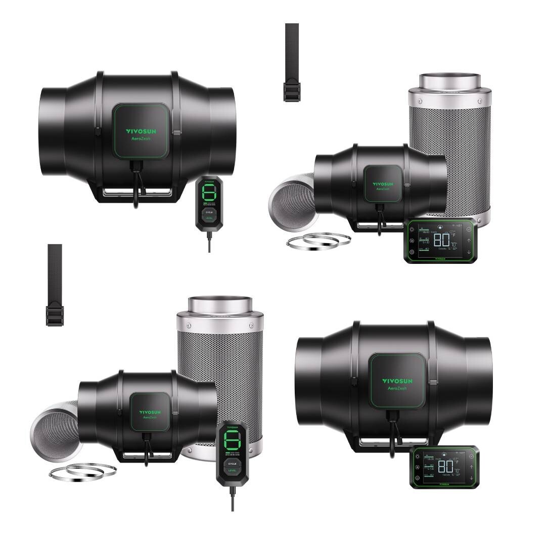 VIVOSUN AeroZesh S4/S6/S8 Inline Duct Fan Smart Ventilation System For Grow Tent