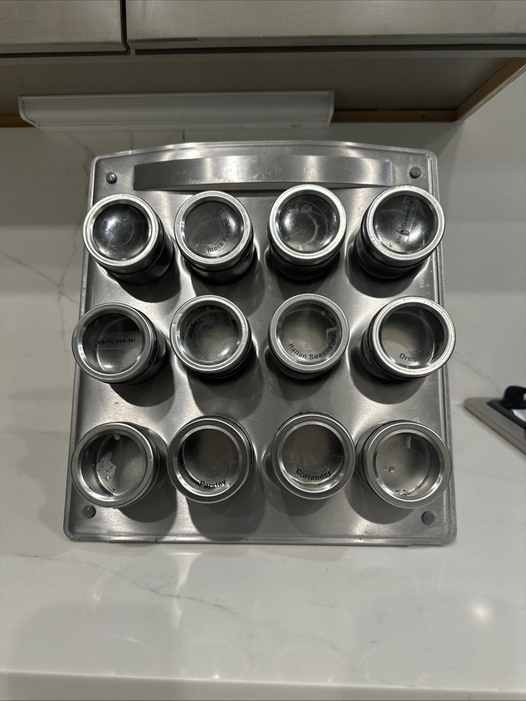 Spice Rack Organizer With Magnetic Containers
