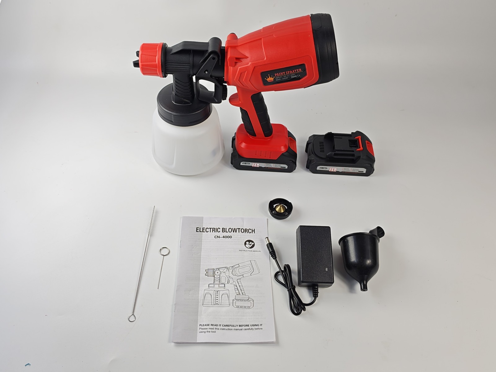 Cordless High Pressure Paint Sprayer Electric HVLP Spray Gun Kit w/2 Battery US
