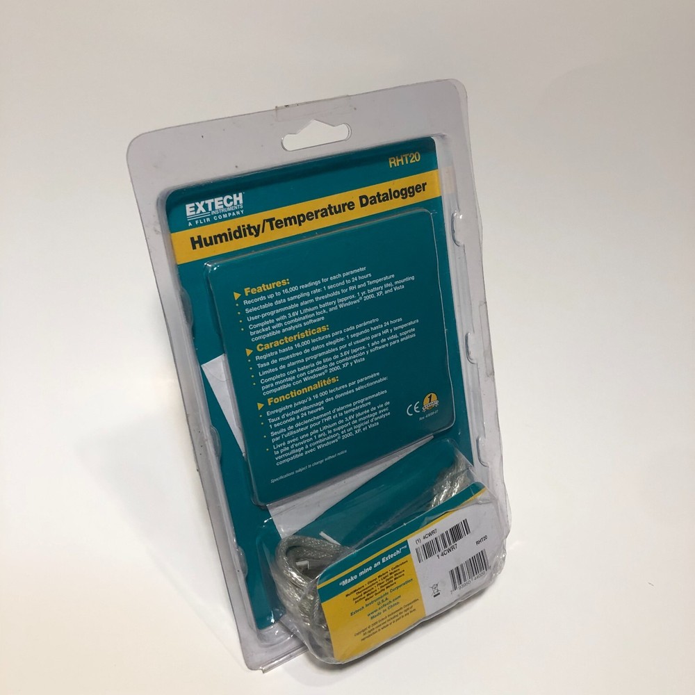 Humidity/Temperature Datalogger By Extech RHT20 New Sealed