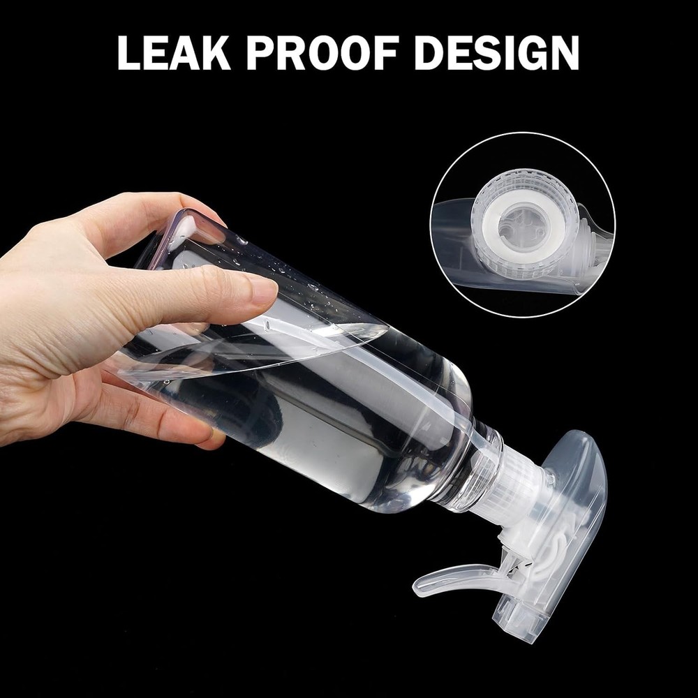 Versatile 16.9oz Plastic Spray Bottles - Heavy Duty & Adjustable Nozzle - 2 Pack