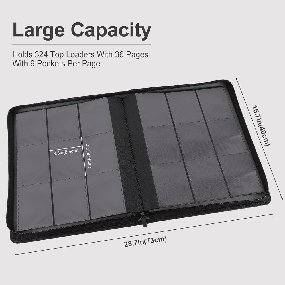 Toploader Binder Holds 324 Top Loader 9 Pocket Top Loader Binder...