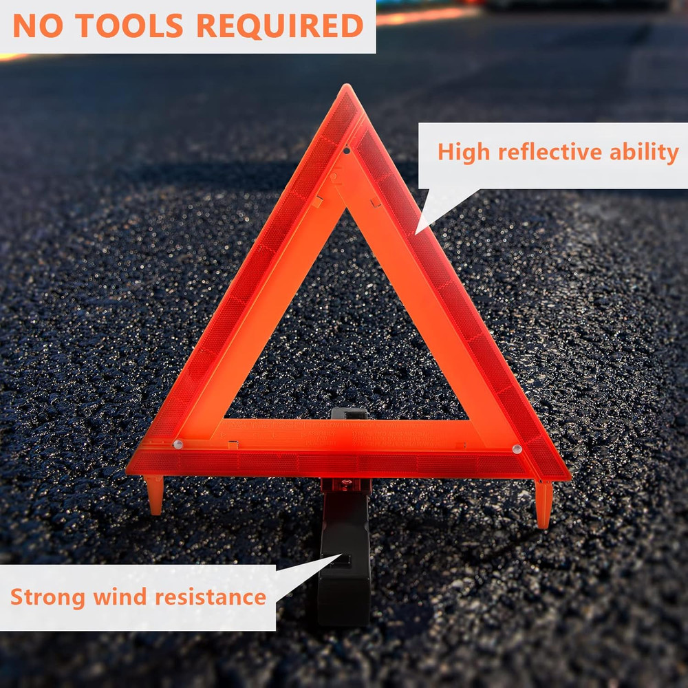 Safety Triangles DOT Approved, Standard Warning Triangles Enmergency Reflector,