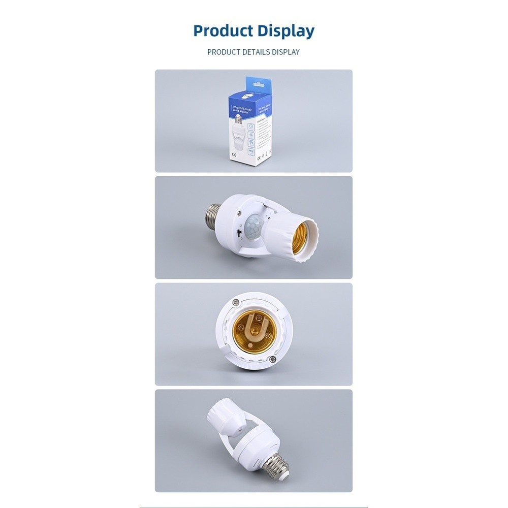E27 Infrared Sensor Light Bulb Holder with Automatic Smart Switch for LEDs