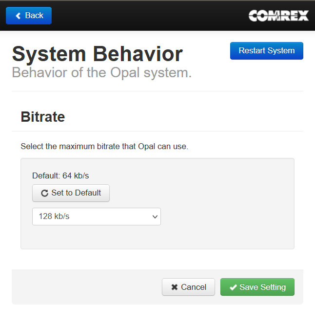 Comrex Opal Broadcast Digital Wideband Codec 2-Line Opus Audio Over IP Endpoint