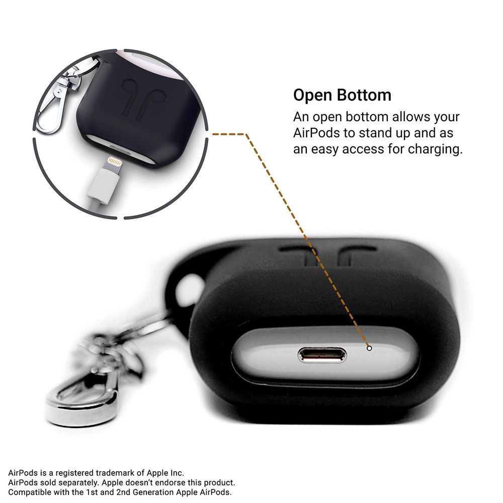 PodPocket Scoop AirPod Storage Case with Protective Translucent Silicone and