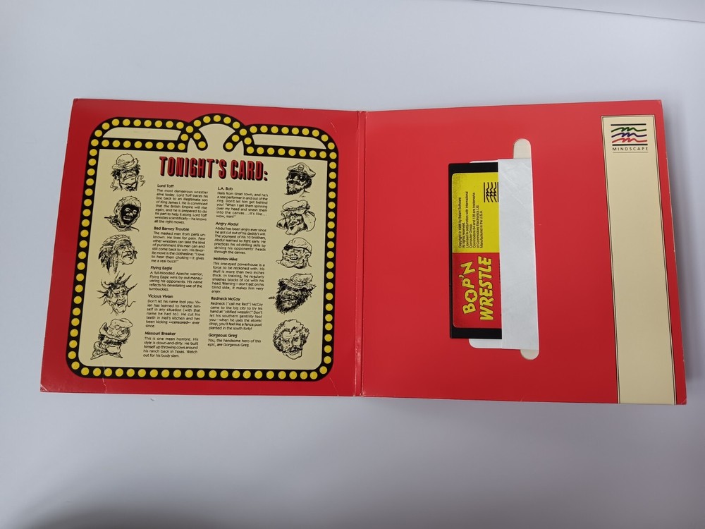 Commodore 64/128 Bop N Wrestle Computer Game Software Tested/Works