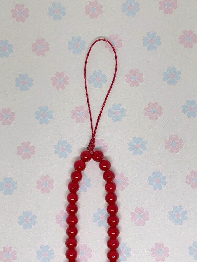Red Agate Stone Beaded Phone Wrist Strap, Camera Strap, Red Wrist Strap