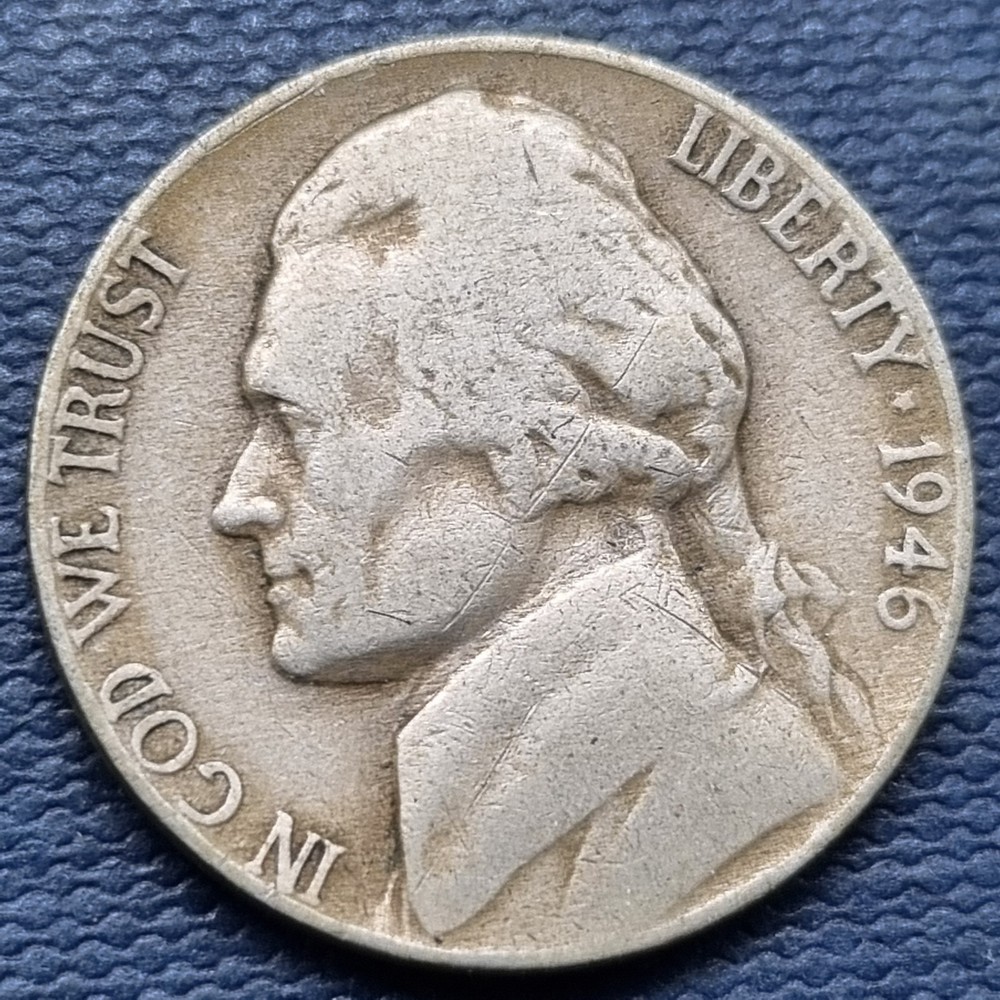 1946 Jefferson Nickel - ERROR - Lamination Error - Circulated #94571