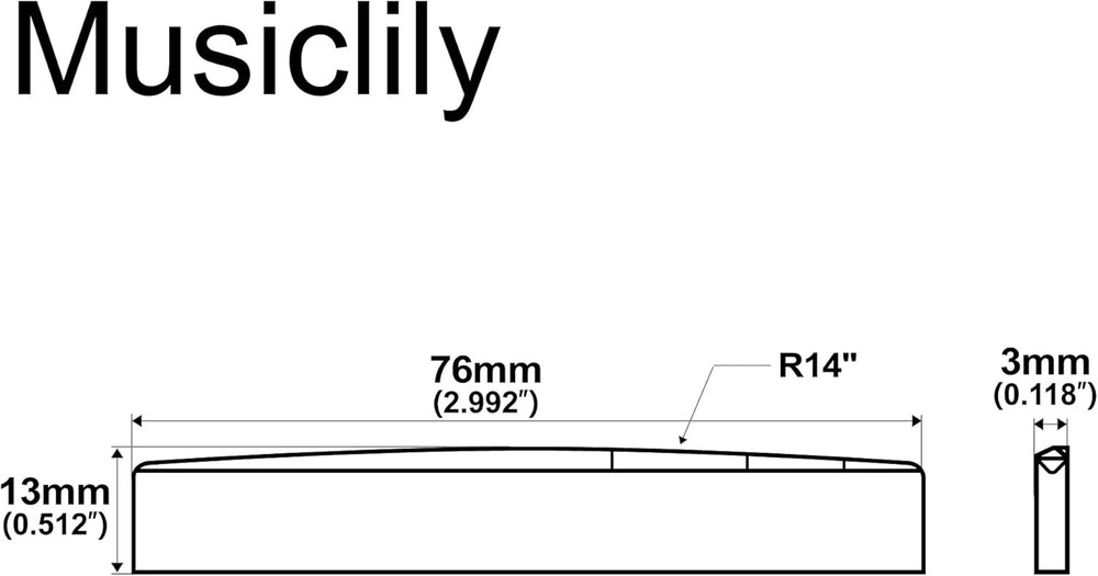 High-Performance Bone Saddle for 6-String Acoustic Guitars - 76x3x13mm, 2 Pack