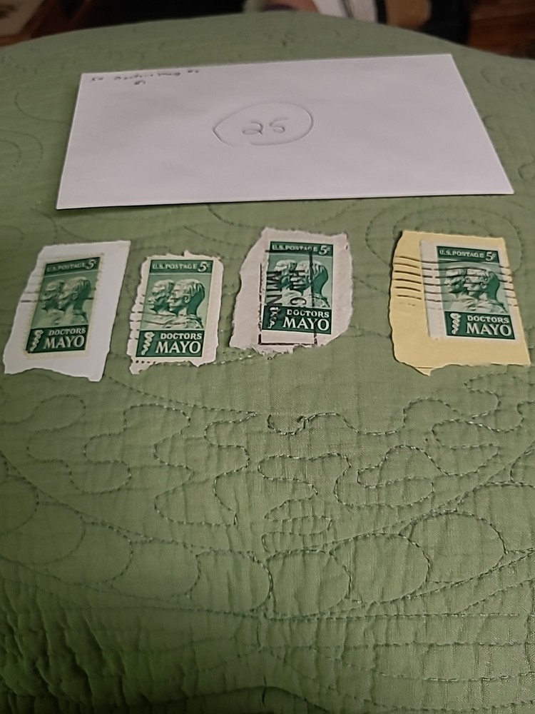FOUR MAYO 5 CENT STAMPS (ENVELOPE 25)