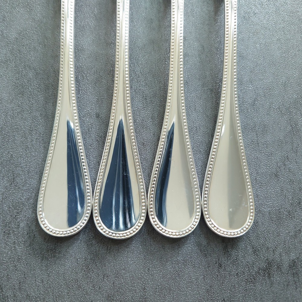 Christofle Perles 4pcs Silverplate Flatware Cake Fork Excellent