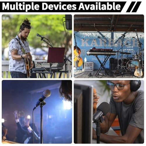 4 Pack Universal Adjustable Mic Clips for Stands, Wireless Microphone Holder