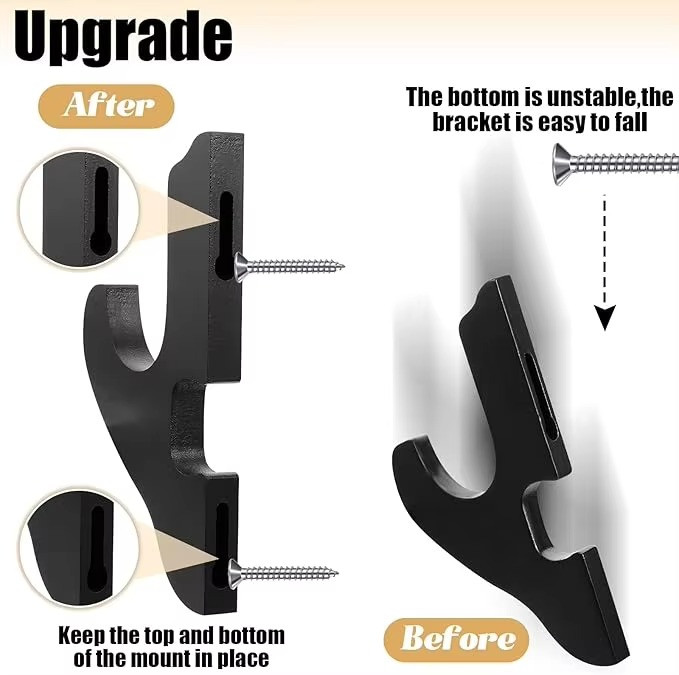 2/Set Sword Hook Wall Mount Samurai Sword Hanger Display Holder Adjustable fo...